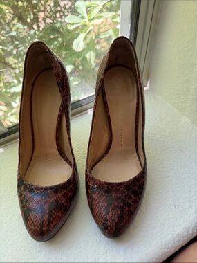 Giuseppe Zanotti Luxury Italian Snakeskin Pumps  Size 37.5 / 7.5
